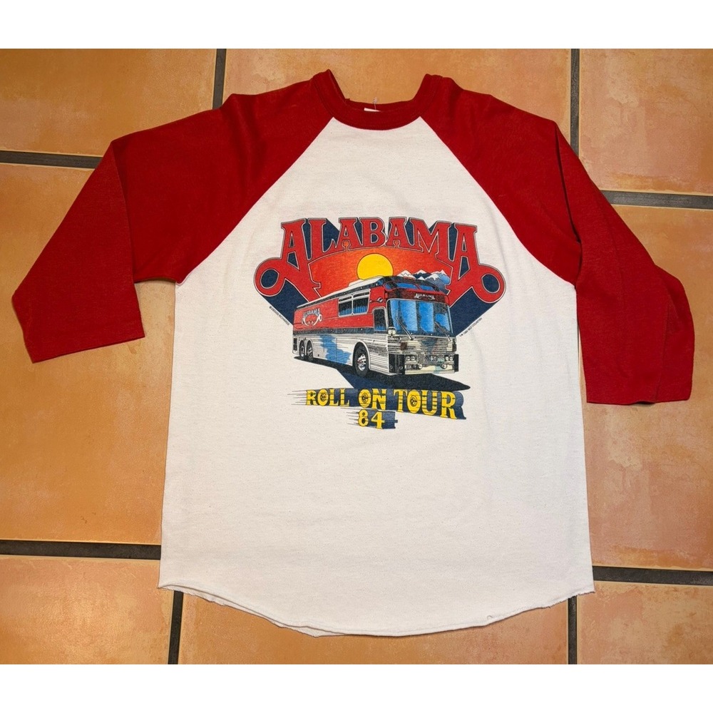 Vintage Alabama 1984 Tour Concert Raglan Jersey / Shirt Made In USA